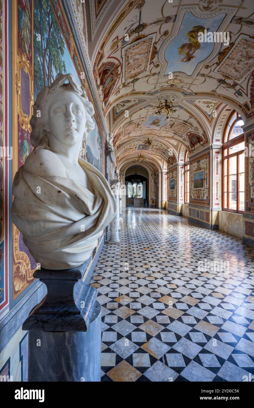 Galleria Nobiliare, Castello di Torre Alfina, Torre Alfina, Virerbo, Lazio, Italia Foto Stock