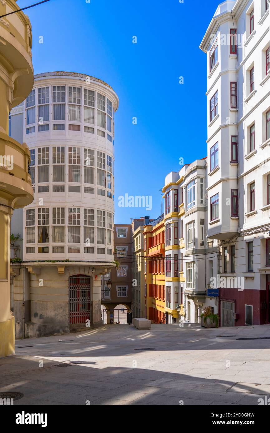 Città vecchia, la Coruña, Galizia, Spagna Foto Stock