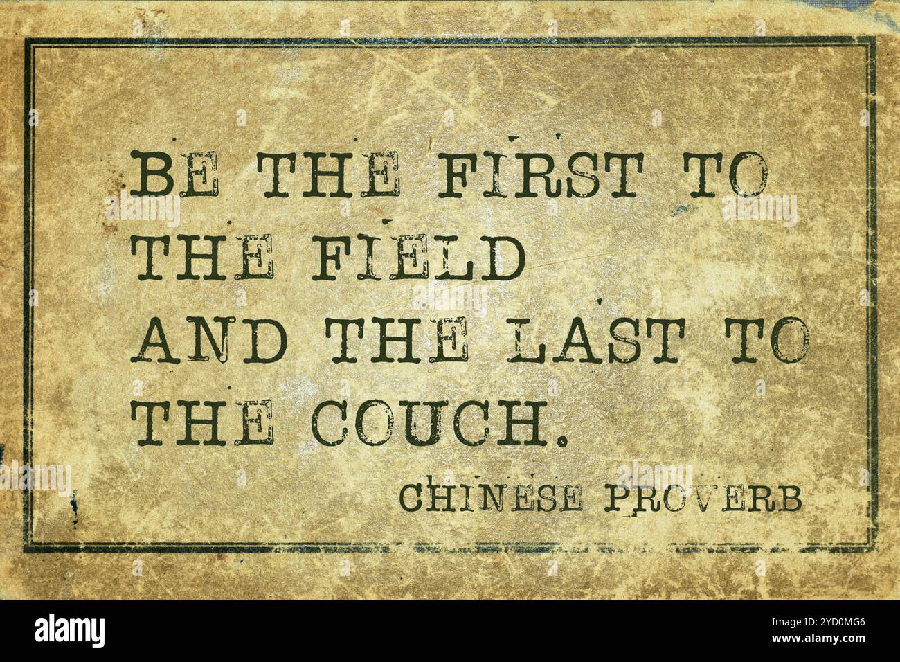 Primo e ultimo proverbio Foto Stock
