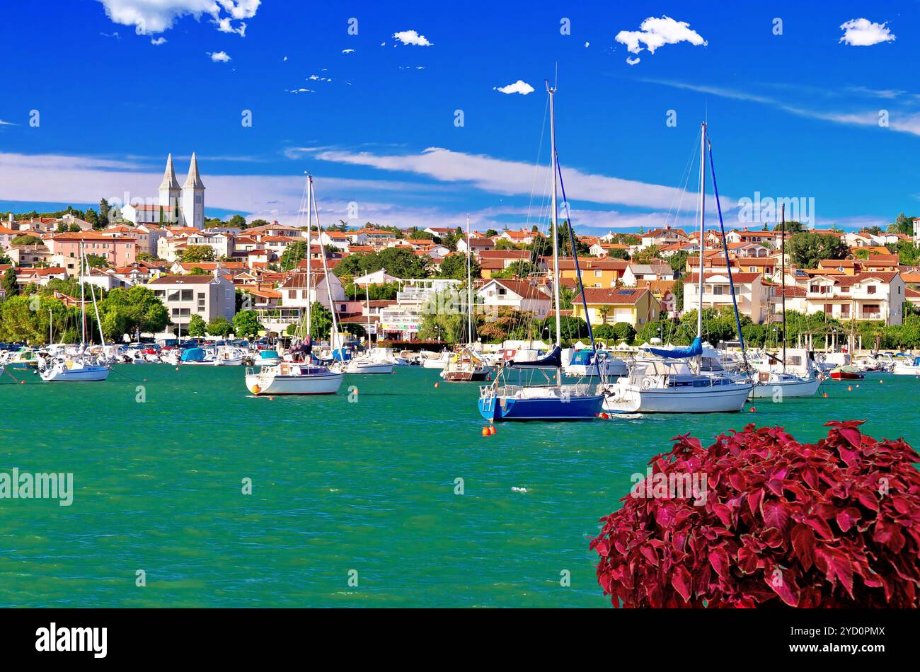 Vista panoramica sul lungomare della città di Medulin Foto Stock