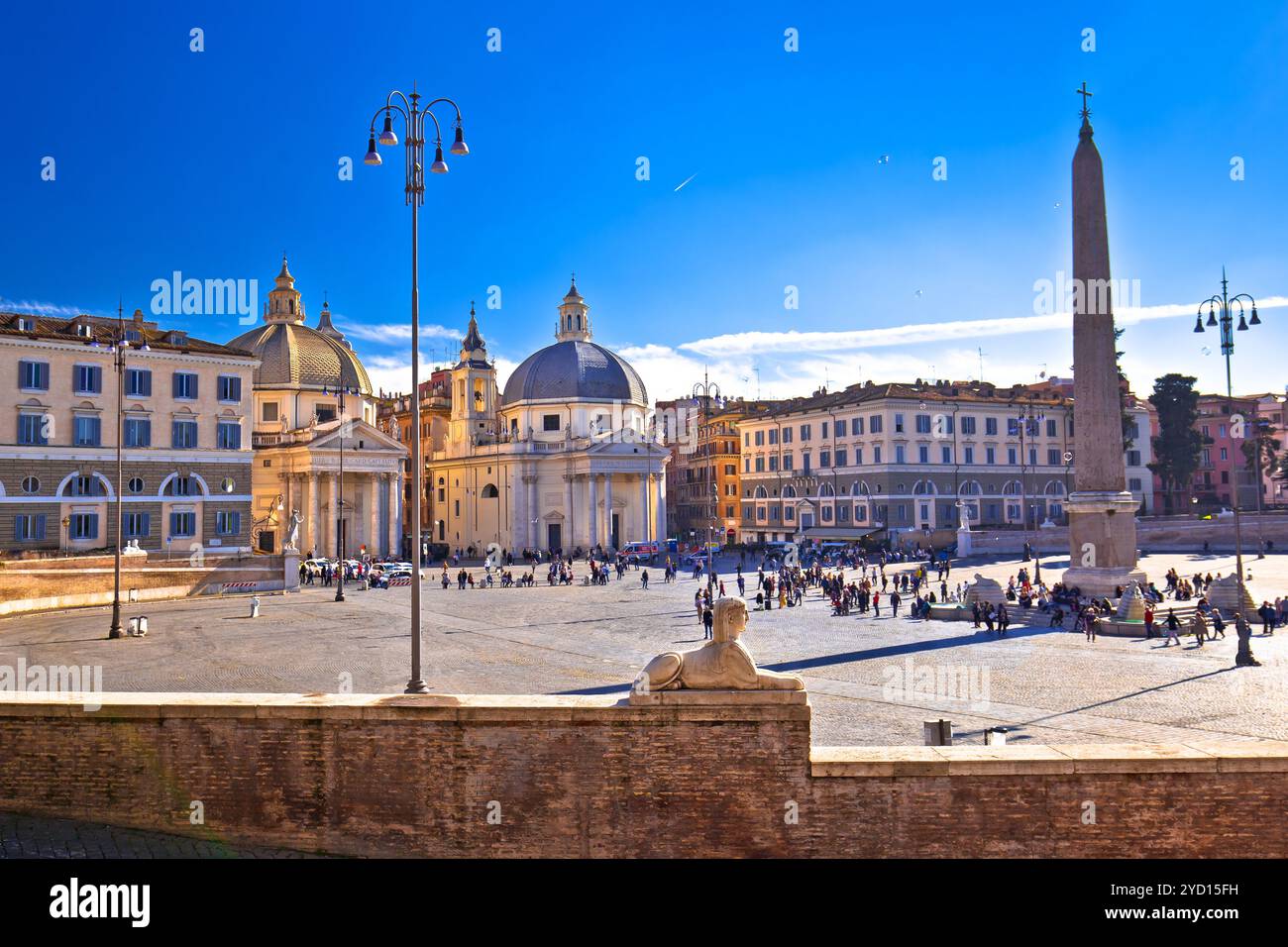 Piazza del popolo o Piazza del popolo nella città eterna di Roma Foto Stock