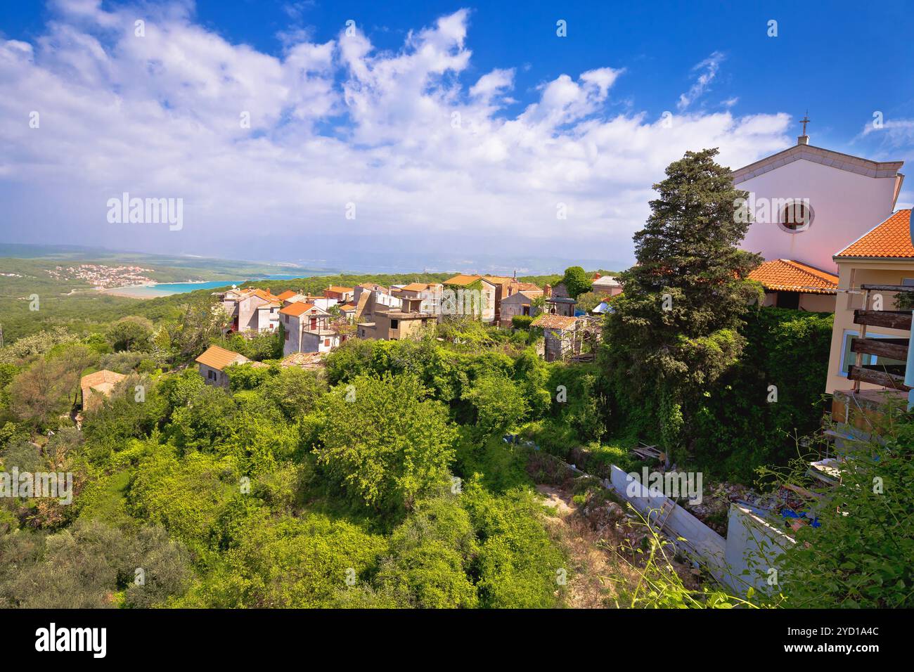 Città adriatica di vista Dobrinj Foto Stock