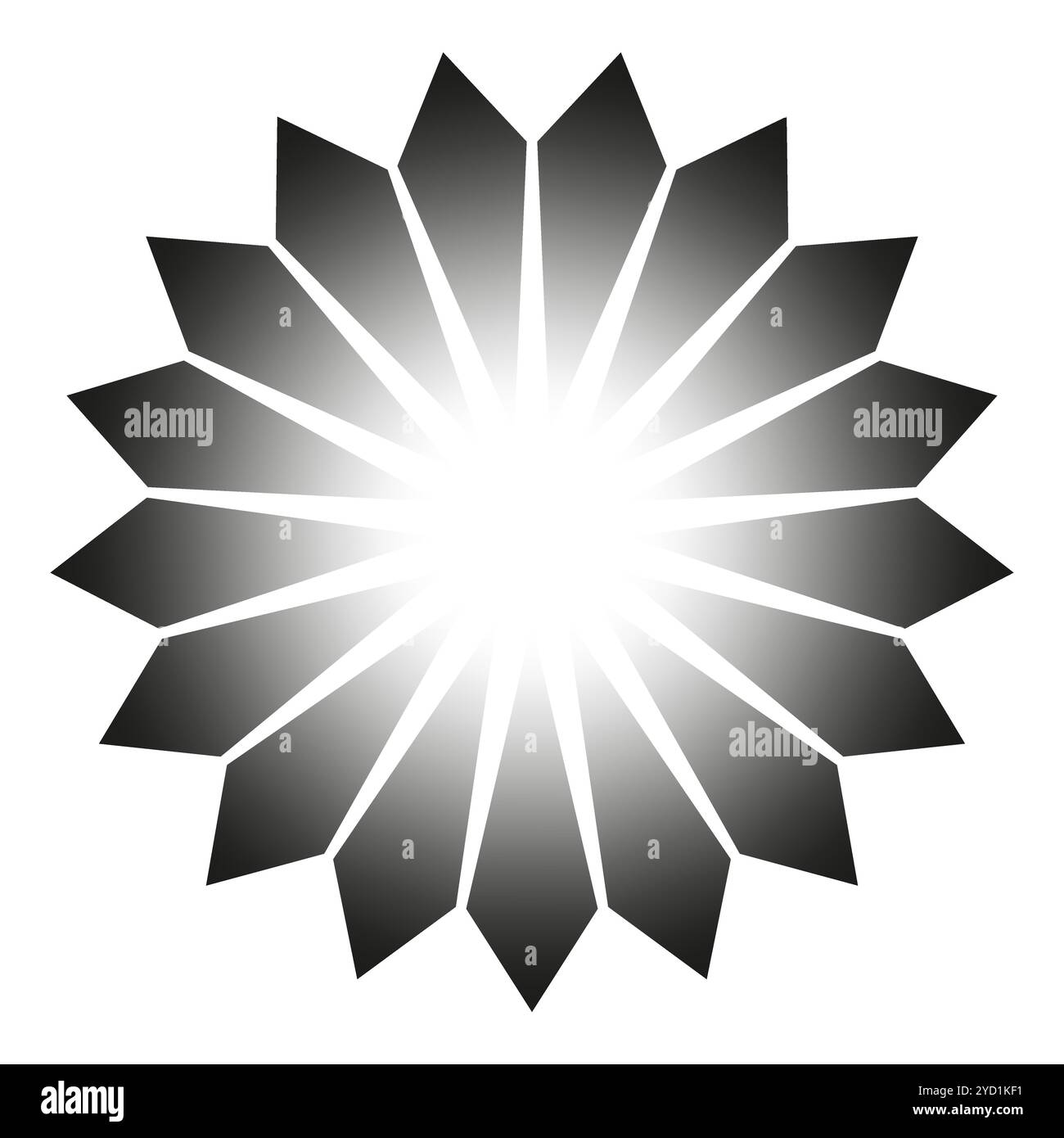 Disegno di simmetria astratto Starburst Radial Design Illustrazione Vettoriale