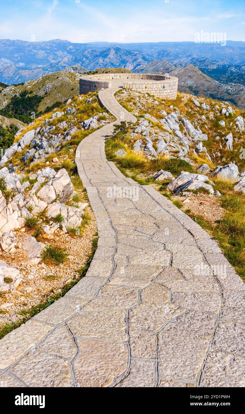 Punto panoramico sul monte Lovcen Foto Stock