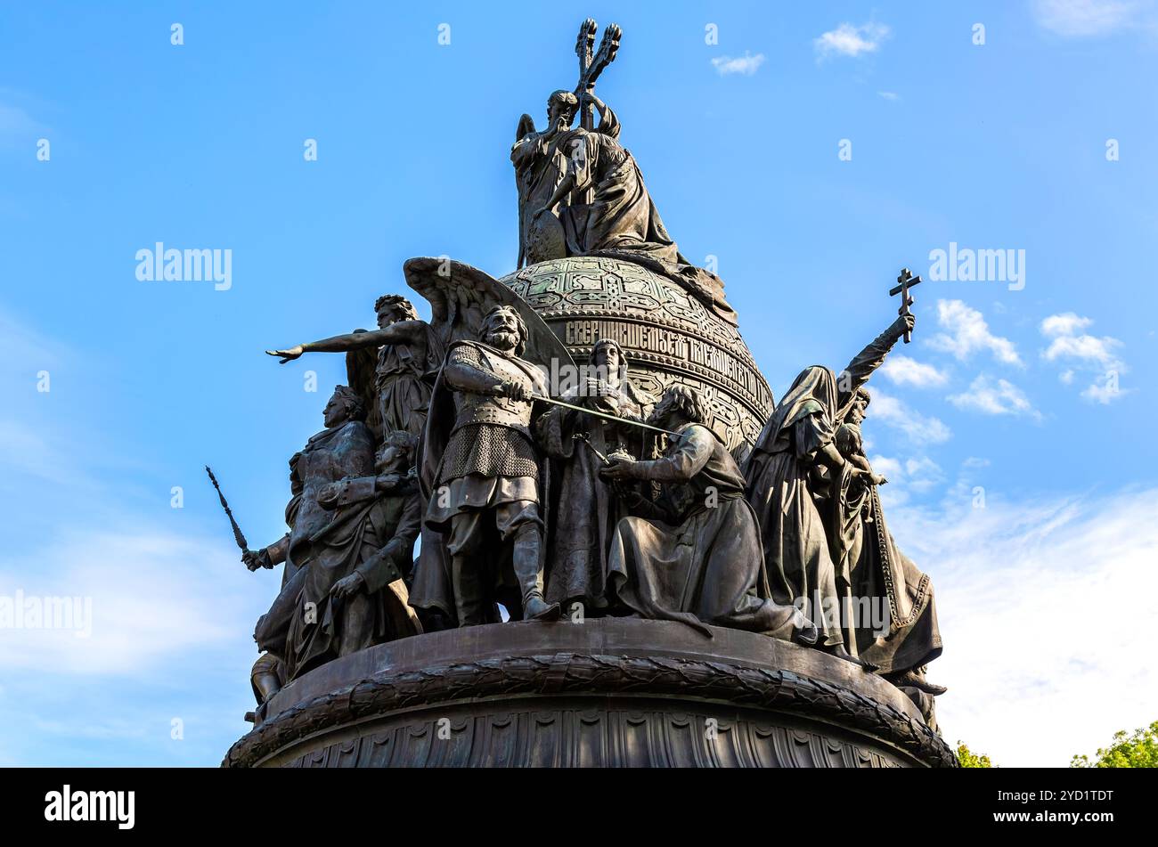 Dettaglio del monumento Millennium of Russia (1862) Foto Stock