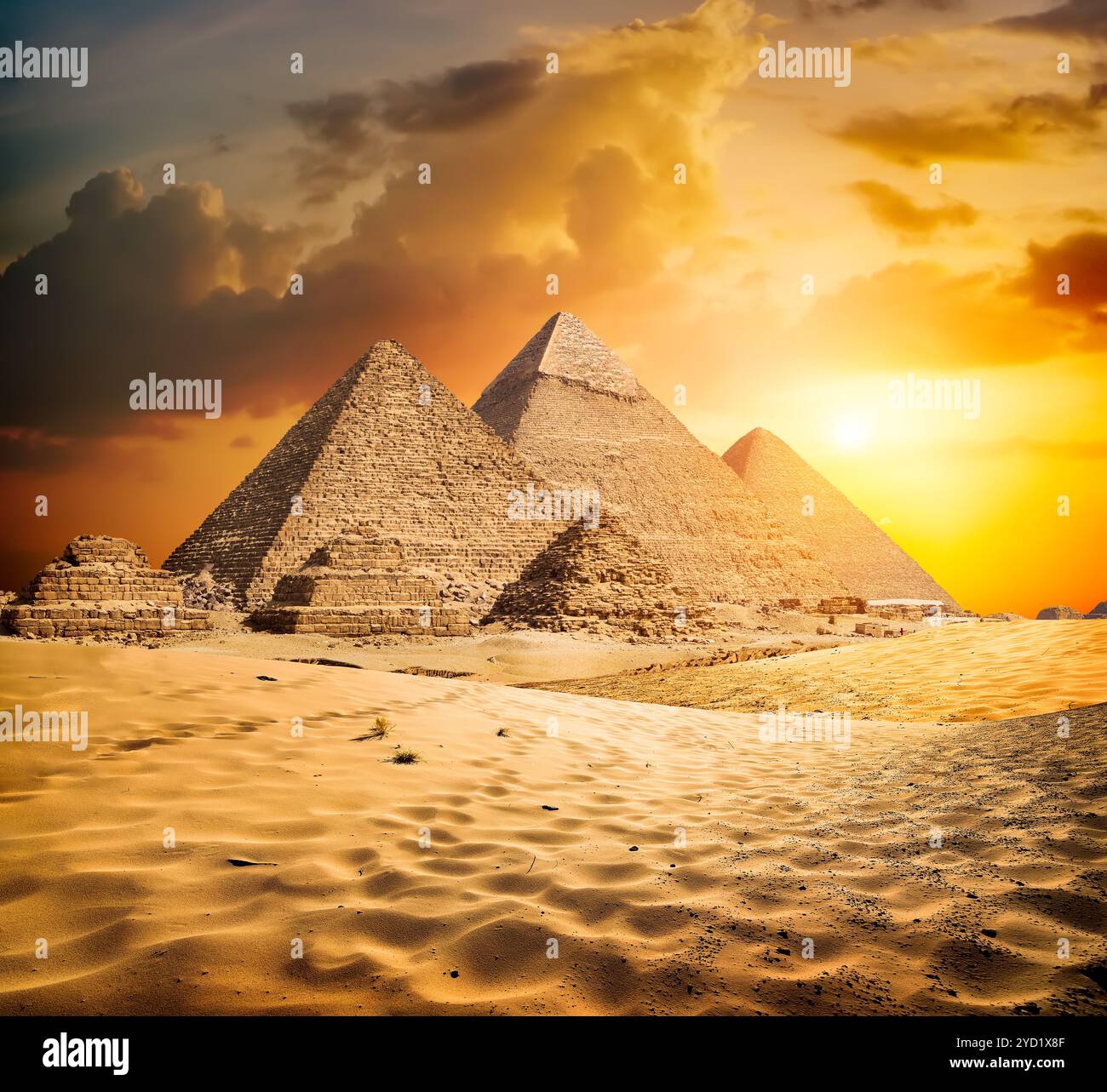 Tramonto nel deserto Foto Stock