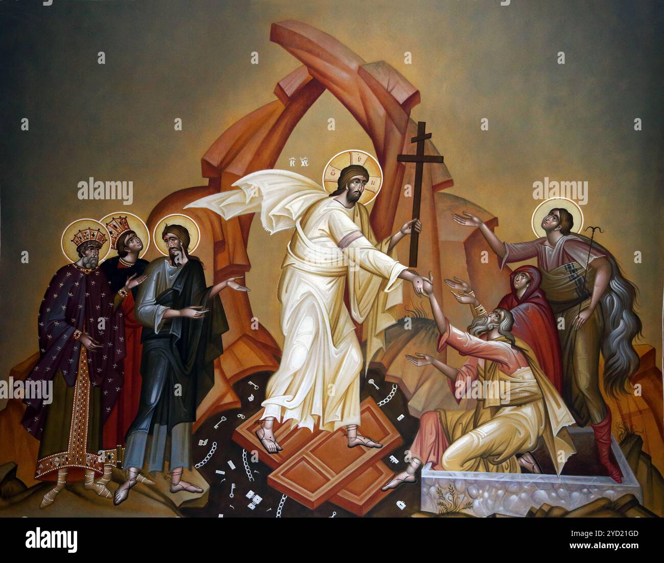 Panagia Faneromeni Chiesa greco-ortodossa Vouliagmeni Atene Grecia icona greca di Gesù Cristo e della Resurrezione Foto Stock