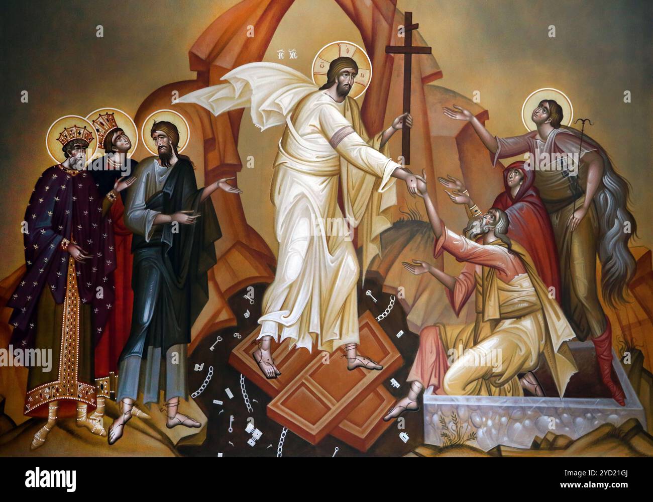 Panagia Faneromeni Chiesa greco-ortodossa Vouliagmeni Atene Grecia icona greca di Gesù Cristo e della Resurrezione Foto Stock