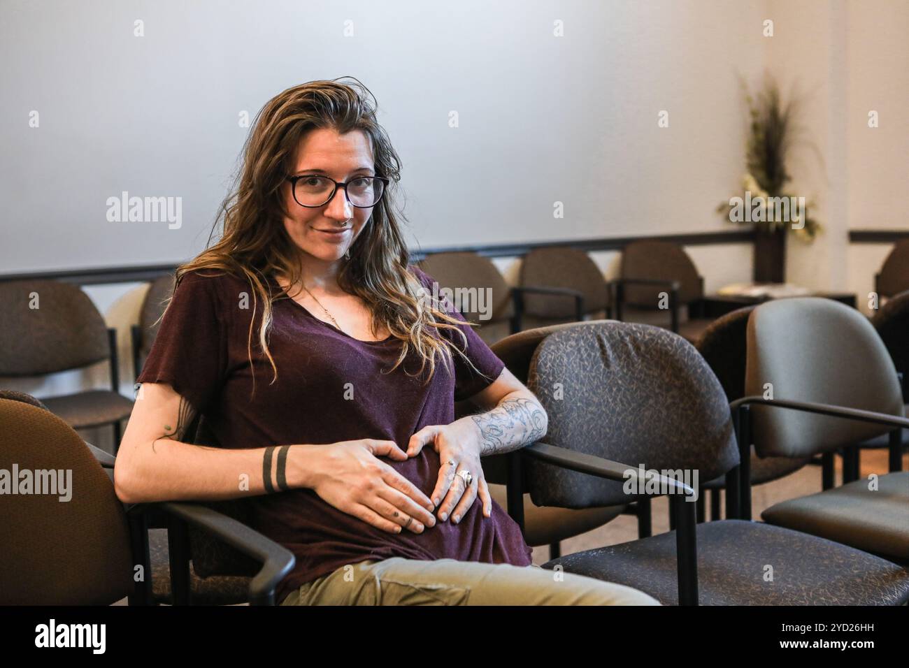 Appuntamento ecografico per donne incinte. Foto Stock