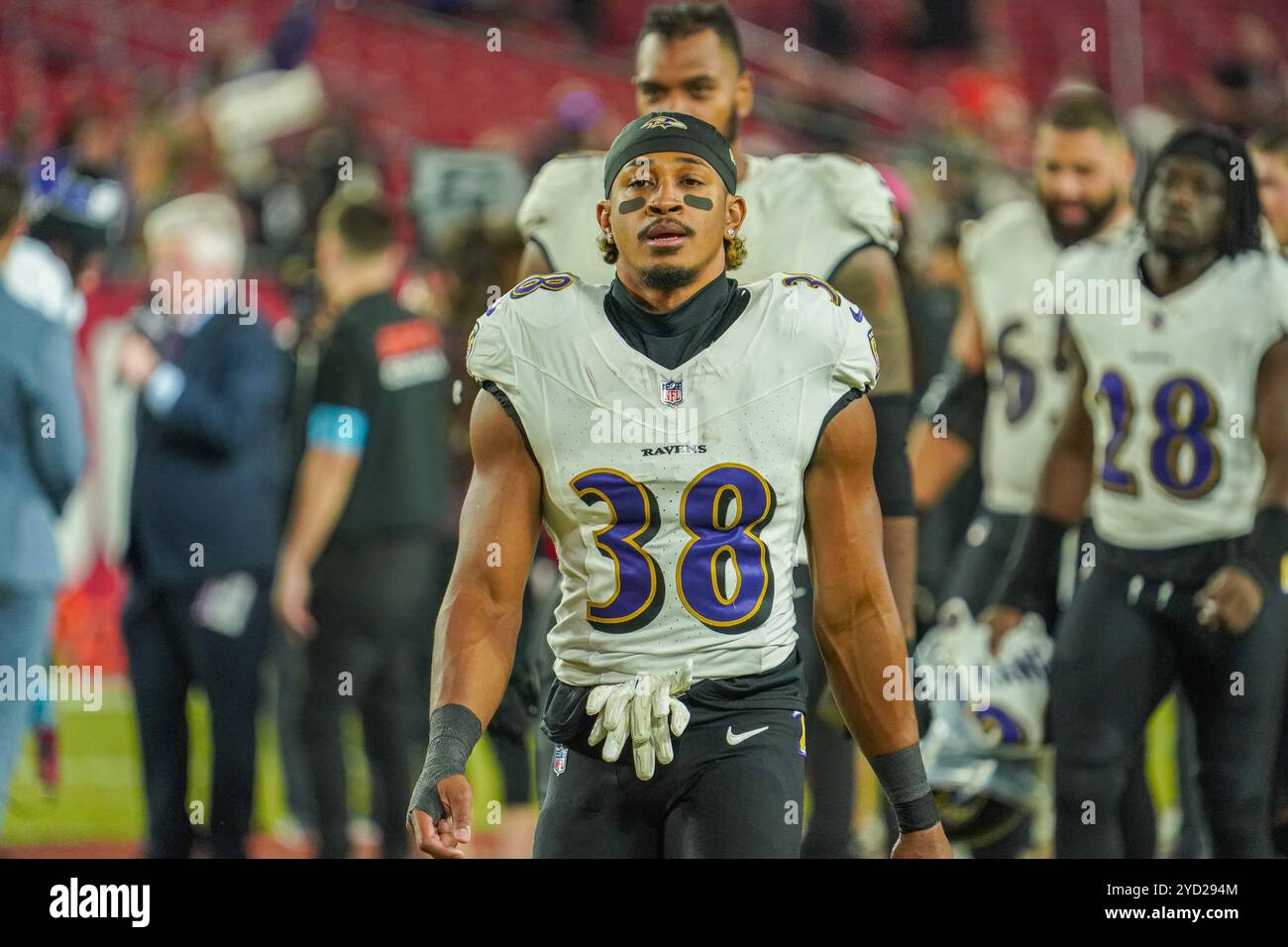 Tampa Bay, Florida, Stati Uniti, 21 ottobre 2024, Chris Collier, giocatore dei Baltimore Ravens n. 38 al Raymond James Stadium. (Credito fotografico: Marty Jean-Louis) Foto Stock