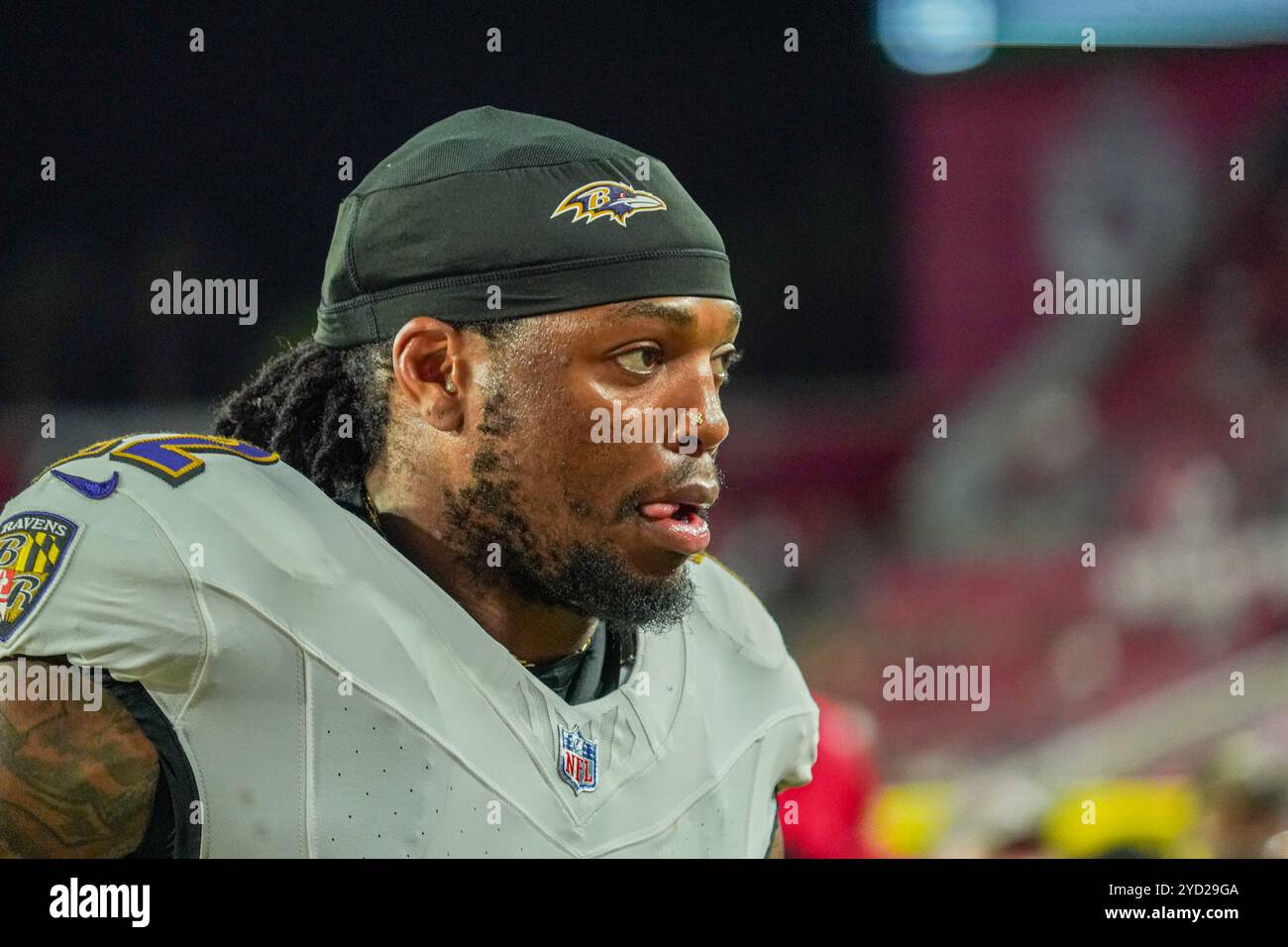 Tampa Bay, Florida, Stati Uniti, 21 ottobre 2024, Derrick Henry 22 dei Baltimore Ravens al Raymond James Stadium. (Credito fotografico: Marty Jean-Louis) Foto Stock