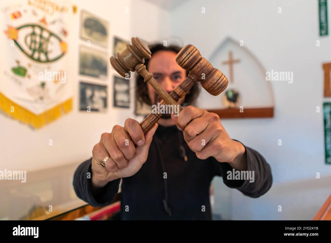 Cacciare il diavolo. Andate via satana Foto Stock