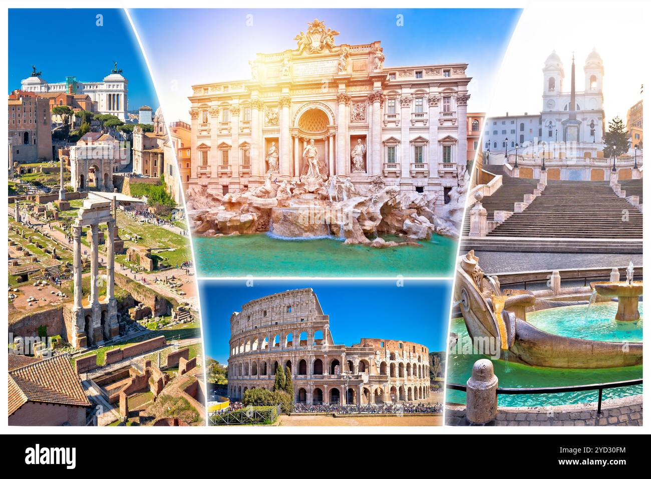 Cartolina di Roma. La città eterna di Roma, famosi monumenti, vista da cartolina turistica Foto Stock