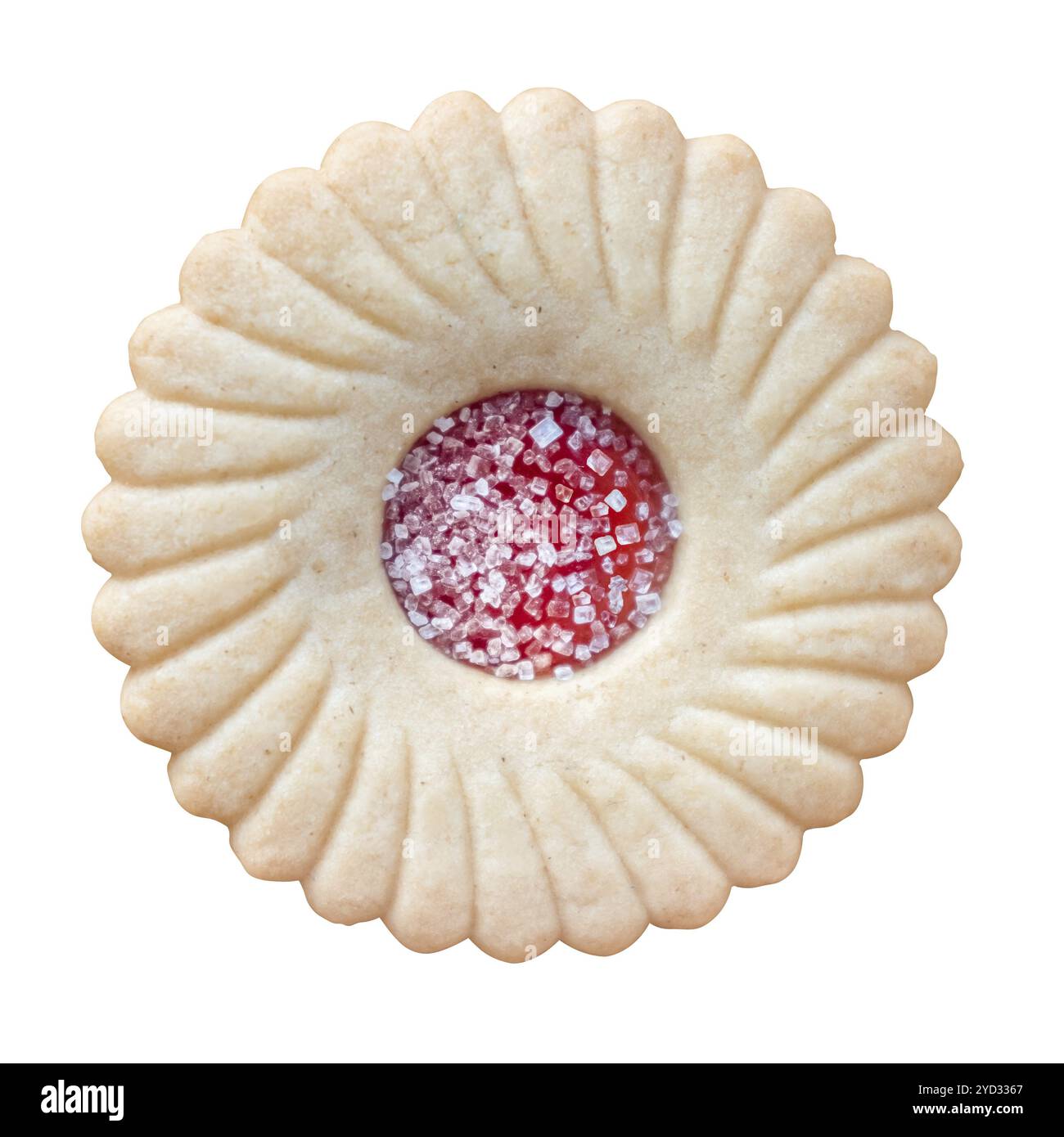 Un vintage stile britannico biscotto (cookie) con confettura di fragole in medio Foto Stock