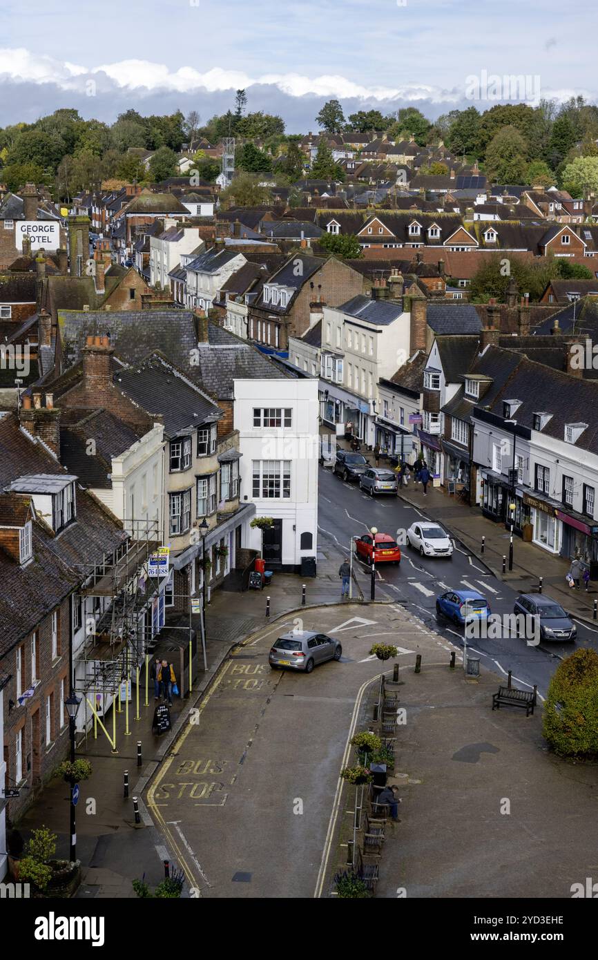 Vista aerea della storica città di Battle, East Sussex, Inghilterra, Regno Unito Foto Stock