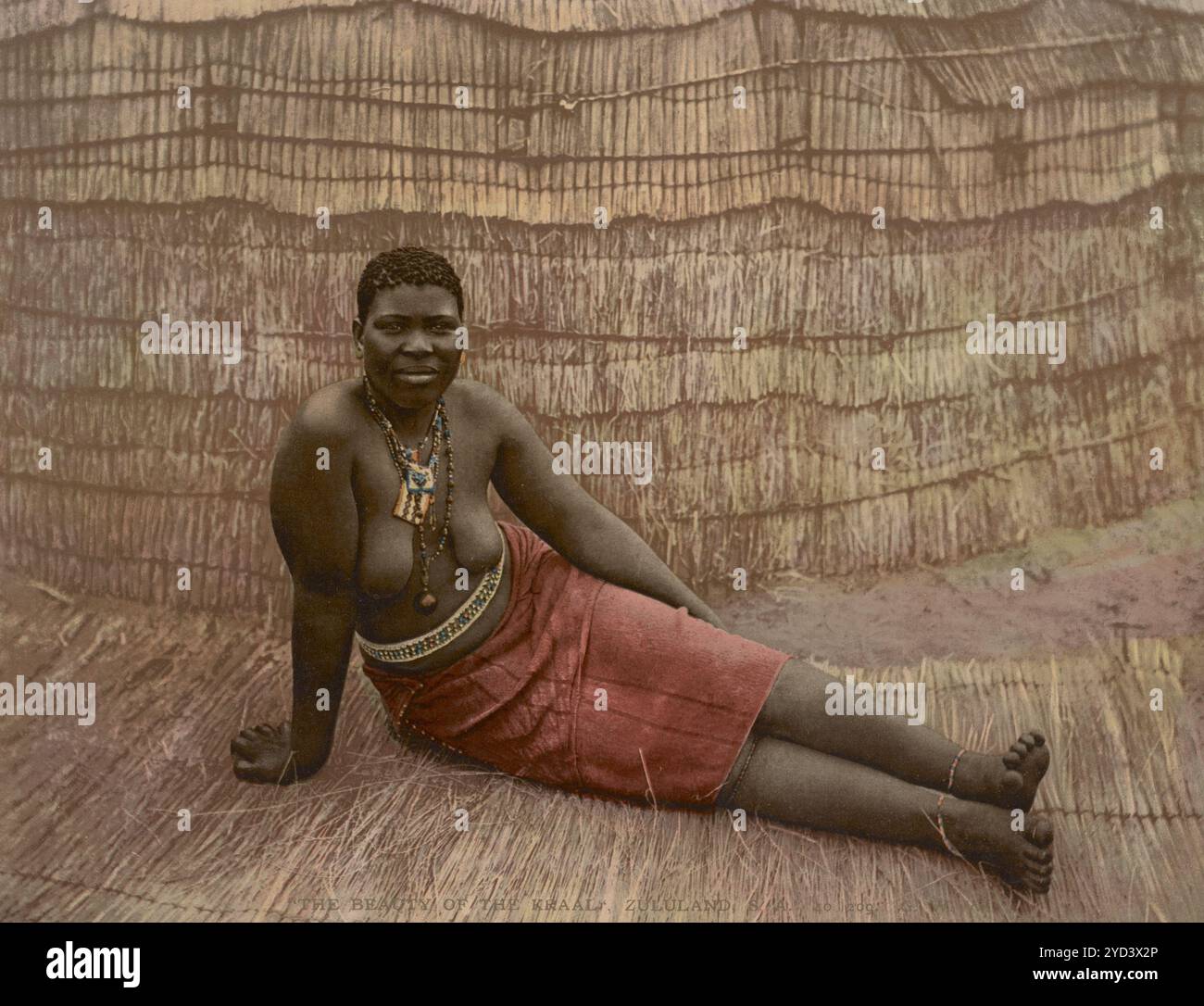 Die Schönheit des Kraals Zululand, Südafrika, digital restaurierte Reproduktion eines Originals aus dem 19. Jahrhundert, Aufnahmedatum nicht angegeben, la bellezza del Kraal Zululand, Sudafrica, riproduzione restaurata digitalmente da un originale del XIX secolo, data di registrazione non dichiarata Foto Stock