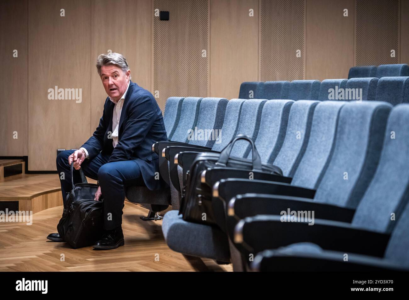 Oslo 20241025. CEO di Norwegian Geir Karlsen durante la presentazione in cui la compagnia aerea Norwegian ASA presenta i risultati per il terzo trimestre. Foto: OLE Berg-Rusten / NTB Foto Stock