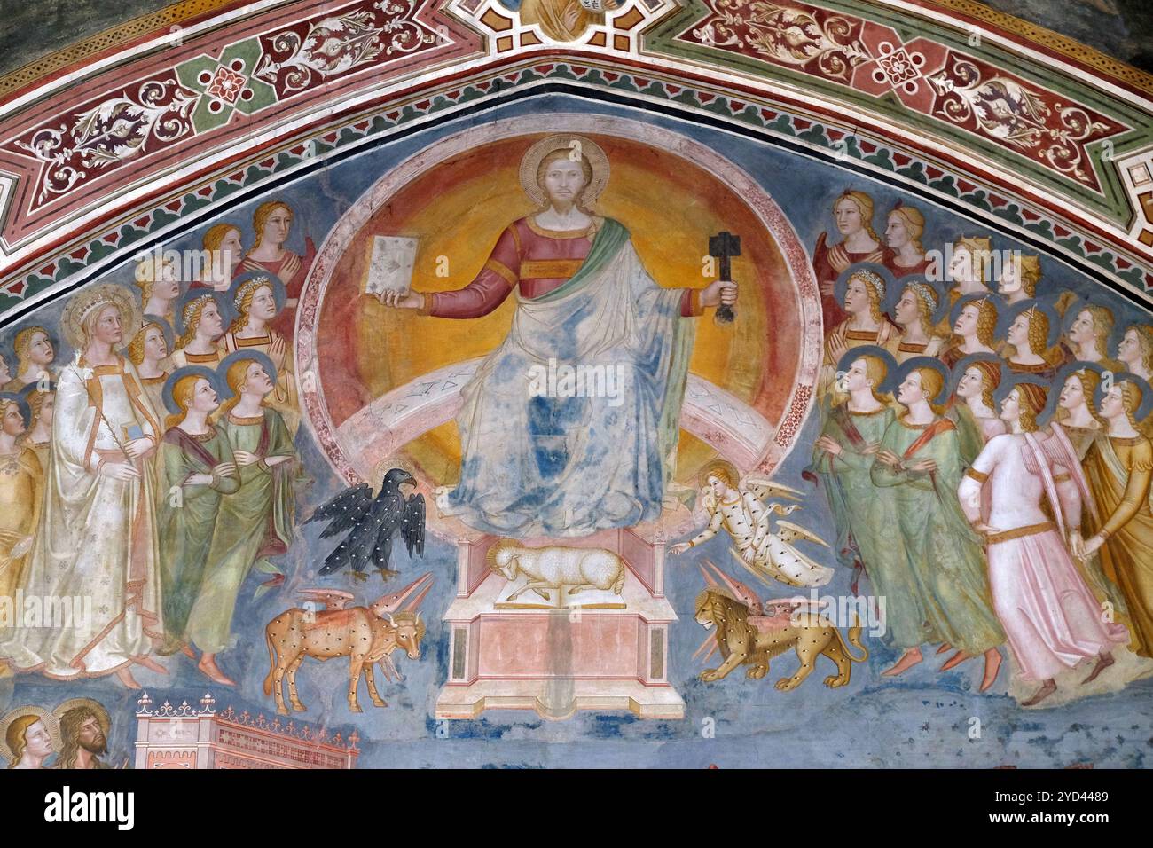 FIRENZE, ITALIA - 10 GENNAIO 2019: Cristo in Gloria, dall'affresco della Chiesa militante e trionfante, di Andrea di Buonaiu Foto Stock