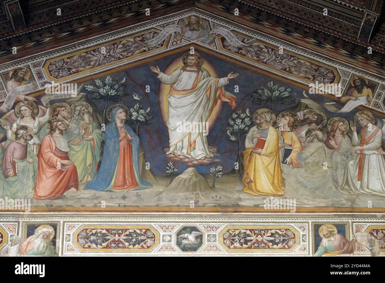 Ascensione, affresco di Niccolo di Pietro Gerini, Sacrestia nella Basilica di Santa Croce - famoso Francesco Foto Stock