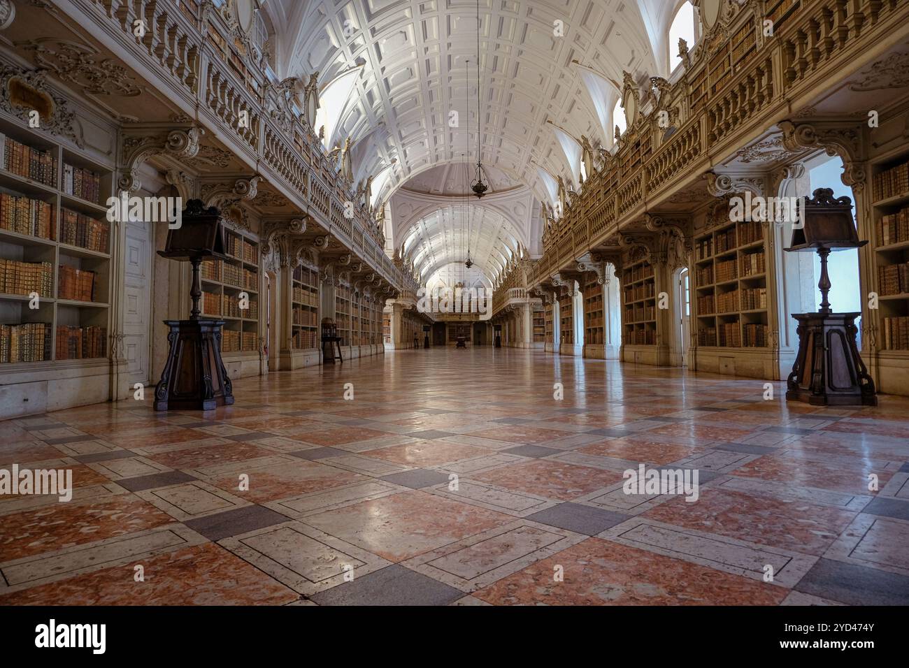 Biblioteca del Palazzo Nazionale Mafra. Portogallo Foto Stock