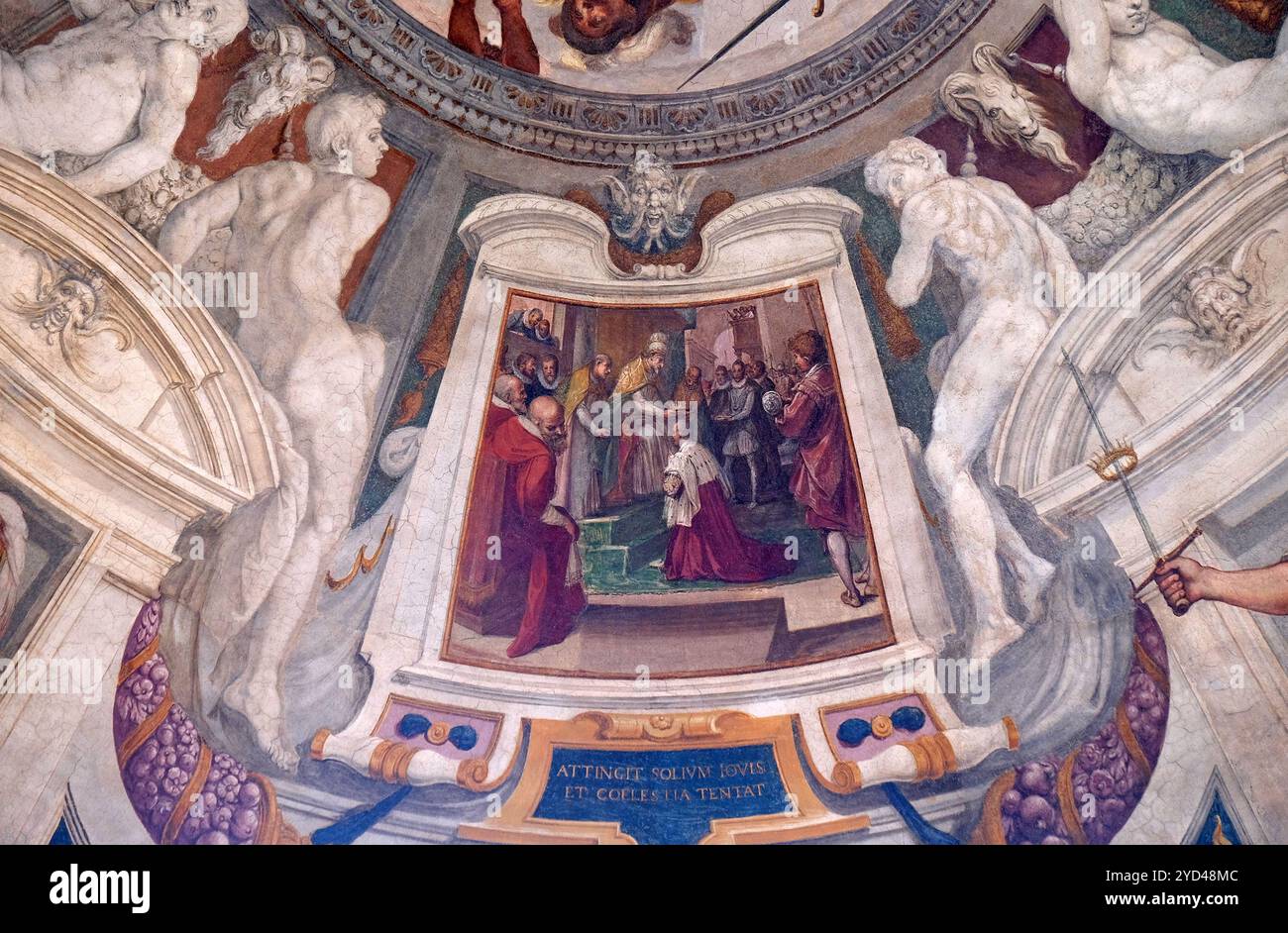 Episodi della vita di Cosimo i de' Medici affresco di Bernardino Poccetti ospedale degli innocenti - sala giochi esterna, Firenze, Foto Stock