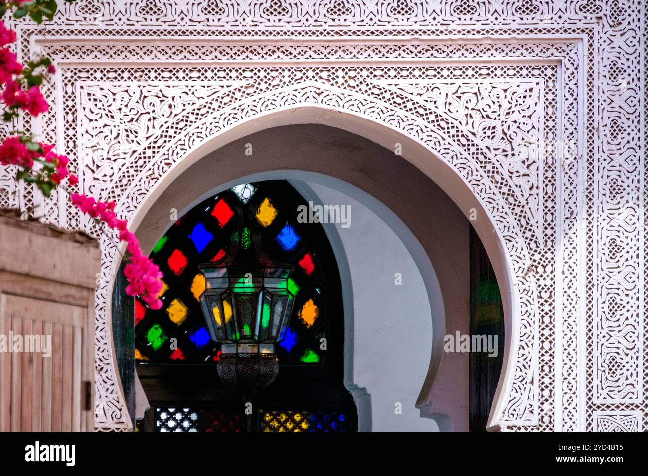 Dettagli dell'architettura islamica a Marrakech, Marocco Foto Stock