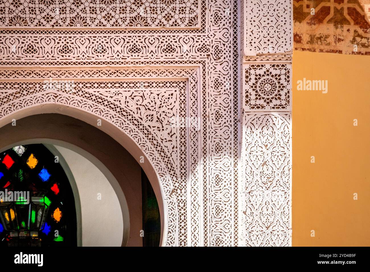 Dettagli dell'architettura islamica a Marrakech, Marocco Foto Stock