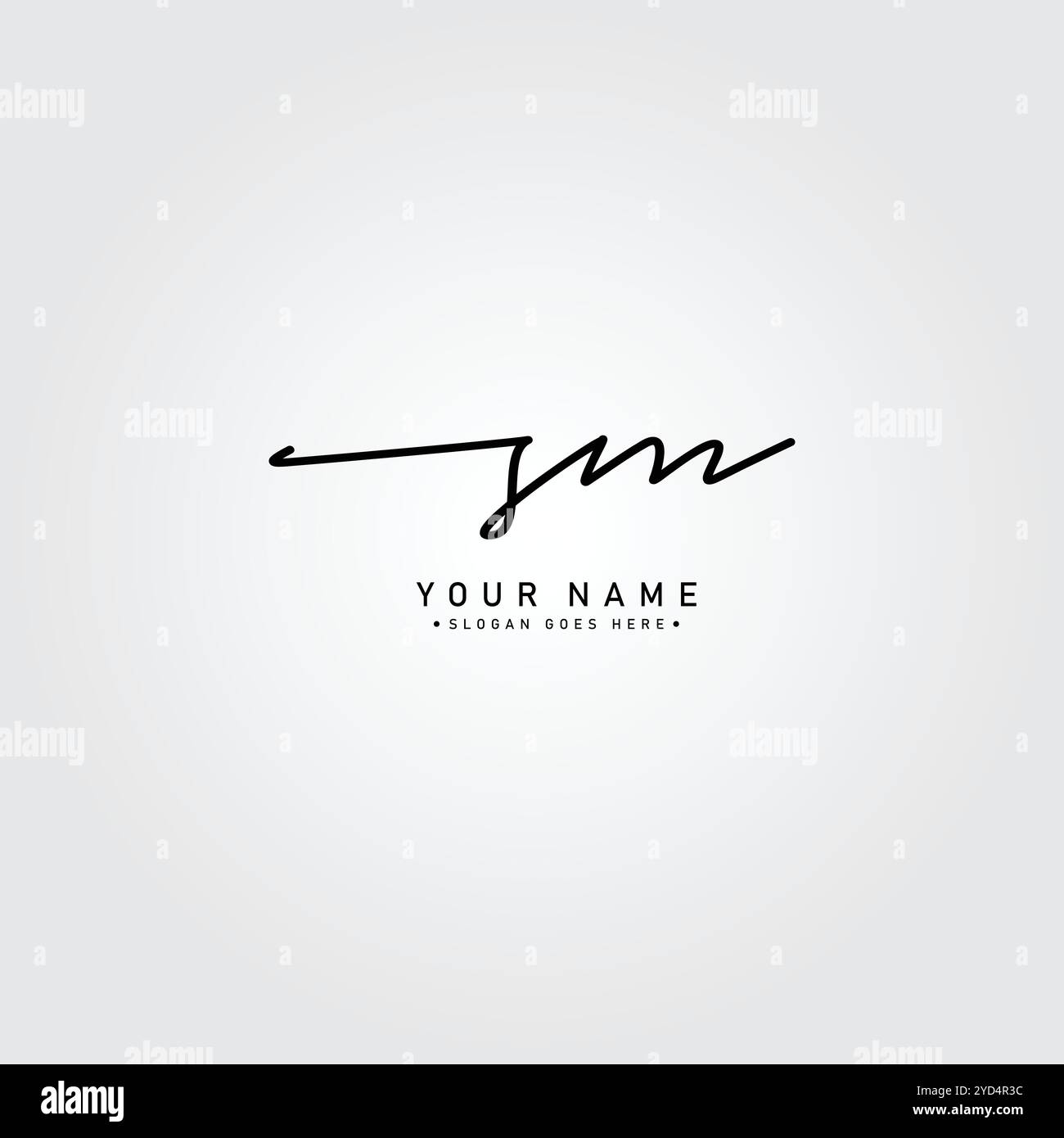 Logo SM Signature - modello di logo vettoriale scritto a mano per alfabeto SM Illustrazione Vettoriale