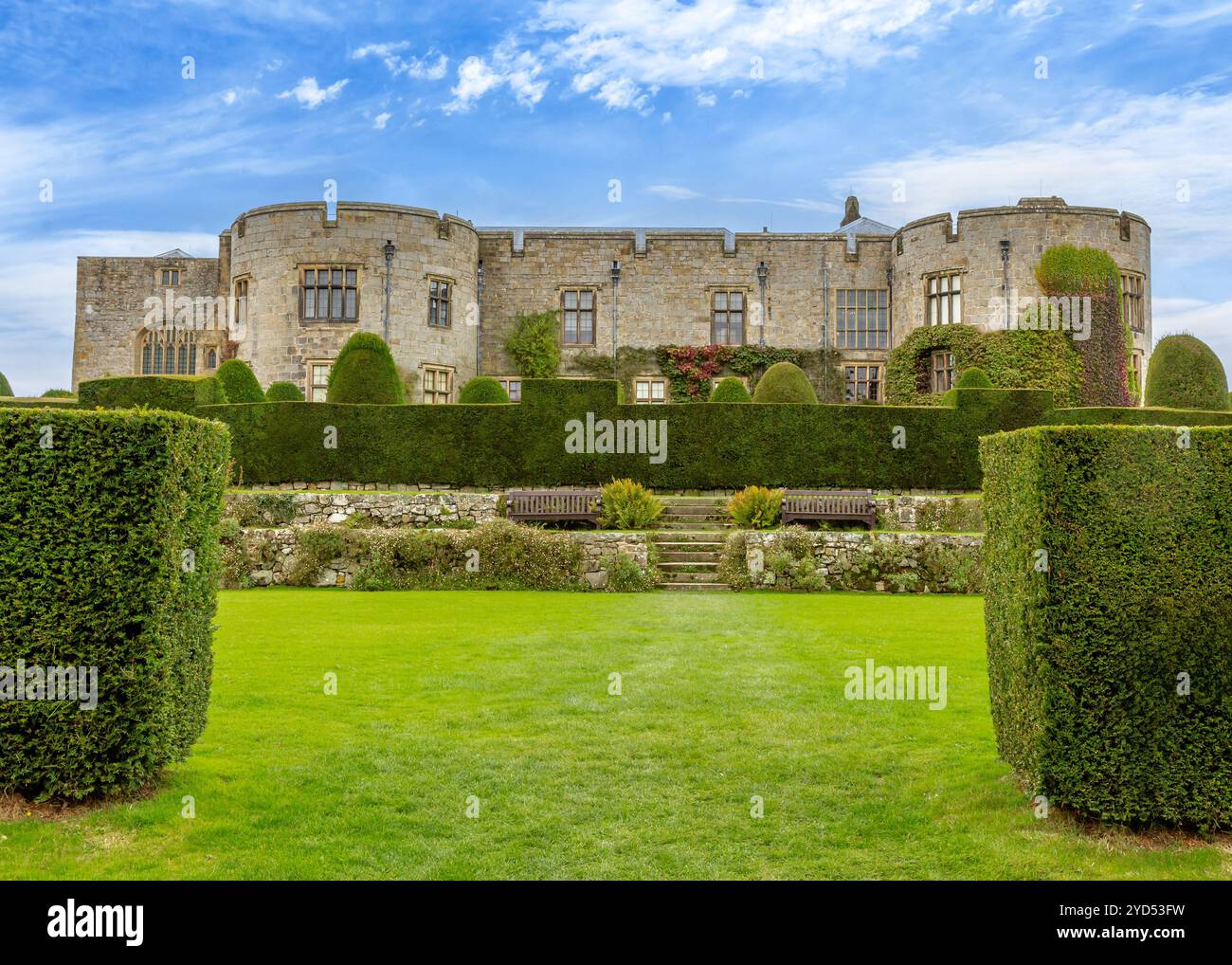 Castello di Chirk e terreni nel quartiere di Wrexham, Galles. Foto Stock