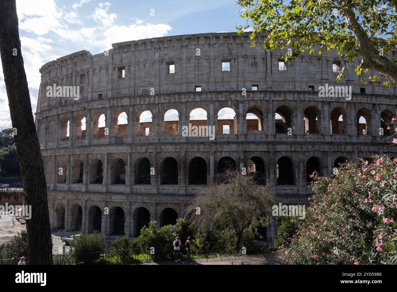 L'Anfiteatro Flavio - il Colosseo - nel cuore archeologico di Roma, Italia Foto Stock