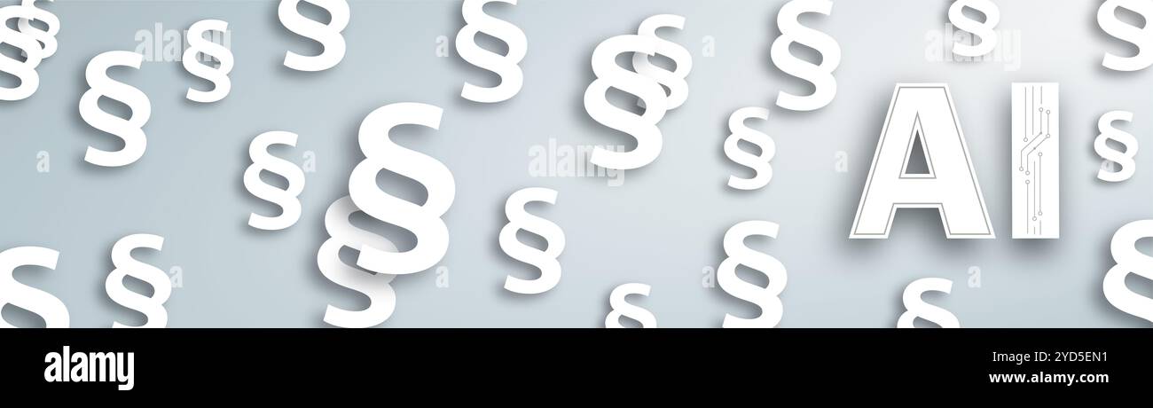 Legislazione sul tema dell'intelligenza artificiale. File vettoriale EPS 10. Foto Stock