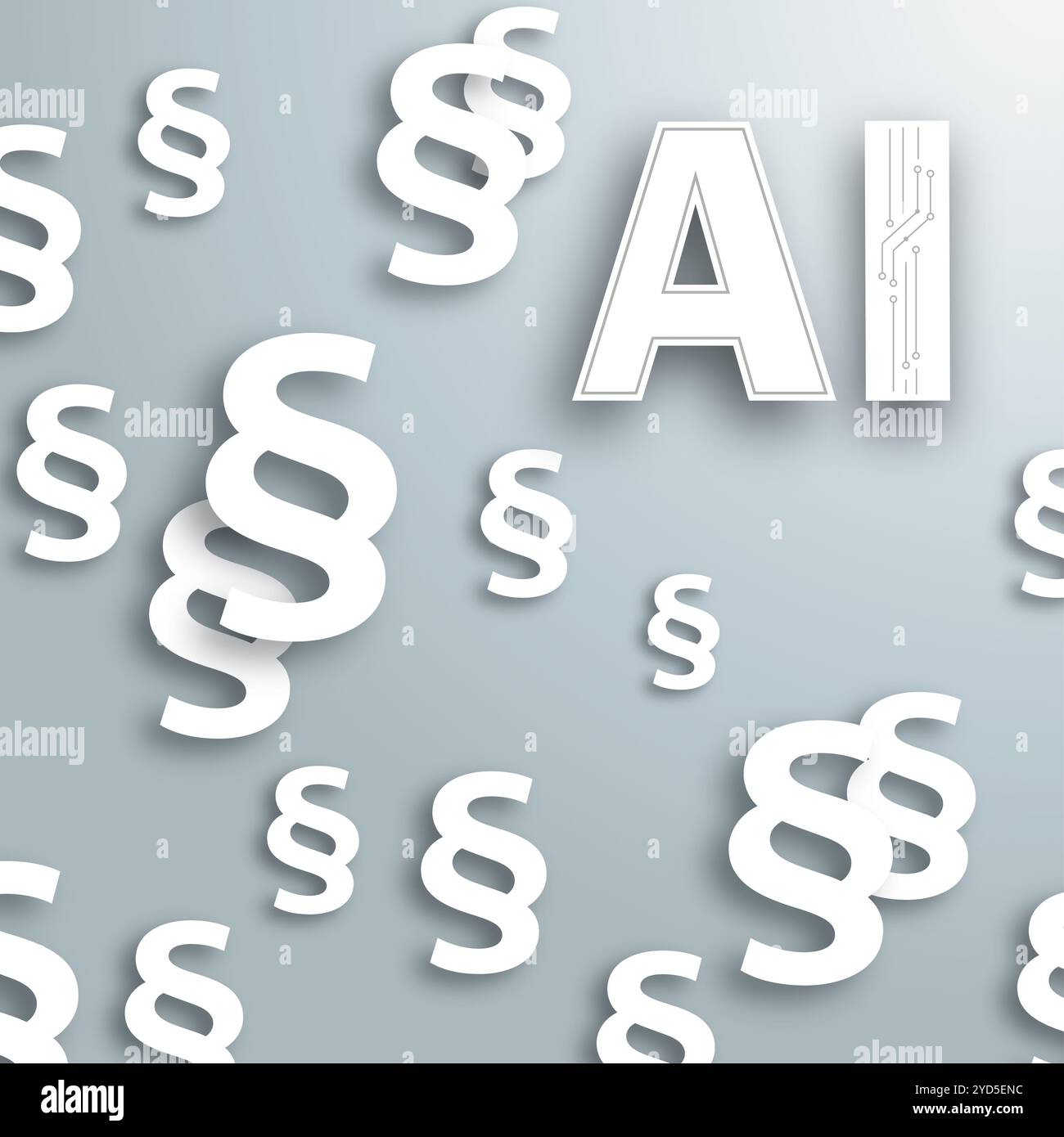 Legislazione sul tema dell'intelligenza artificiale. File vettoriale EPS 10. Foto Stock