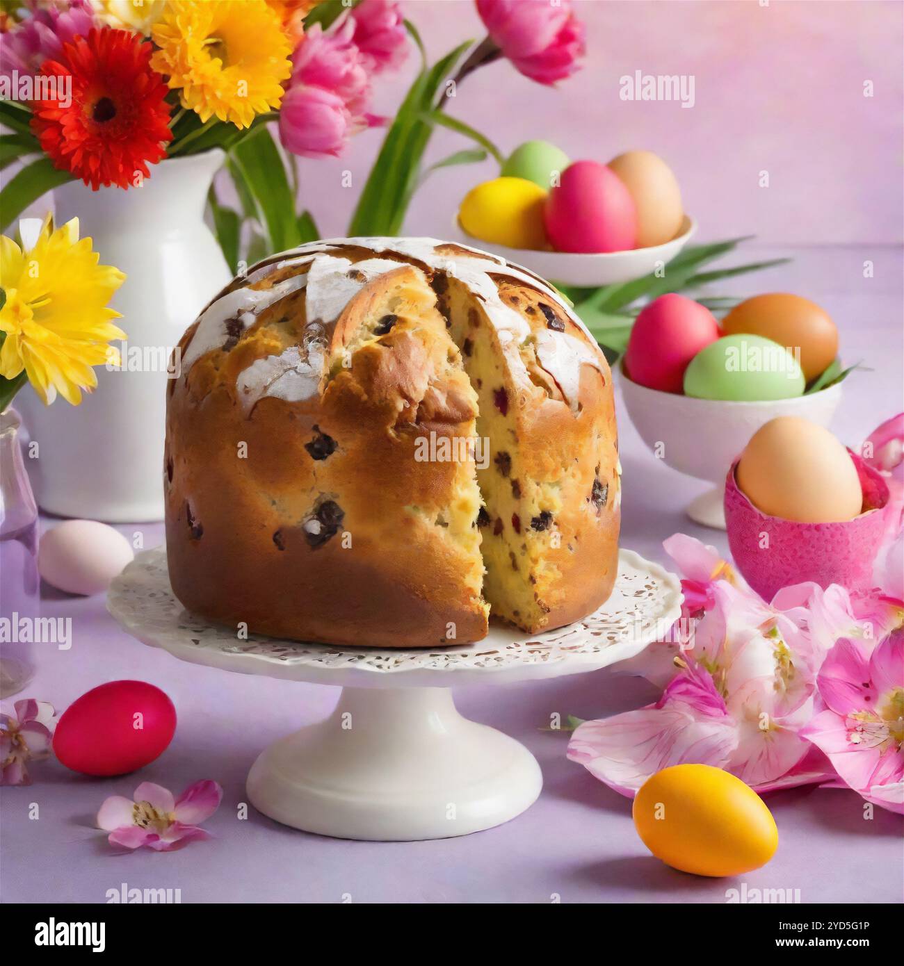 Panettone di Pasqua. Foto Stock