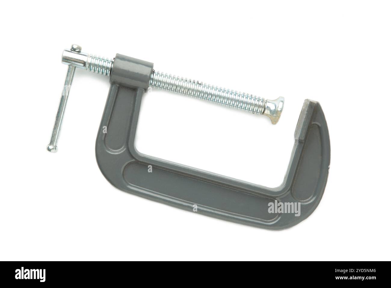 Morsetto - utensile professionale per il bloccaggio di oggetti isolati su sfondo bianco. Vista dall'alto Foto Stock