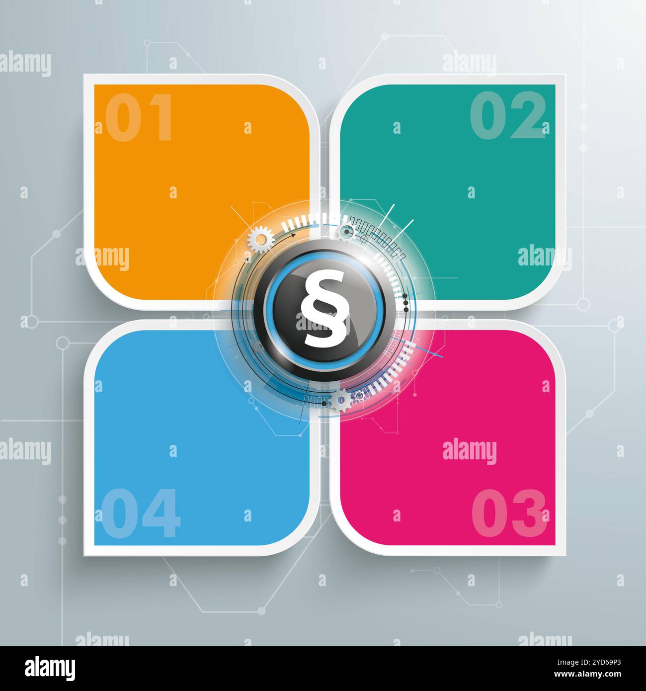 Progettazione infografica tecnologica con paragrafo bianco. File vettoriale EPS 10. Foto Stock
