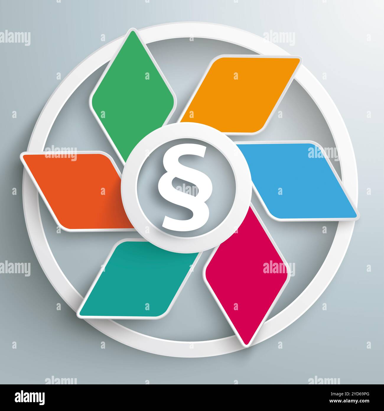 Design infografico con forme rombo e paragrafo bianco su sfondo grigio. File vettoriale EPS 10. Foto Stock