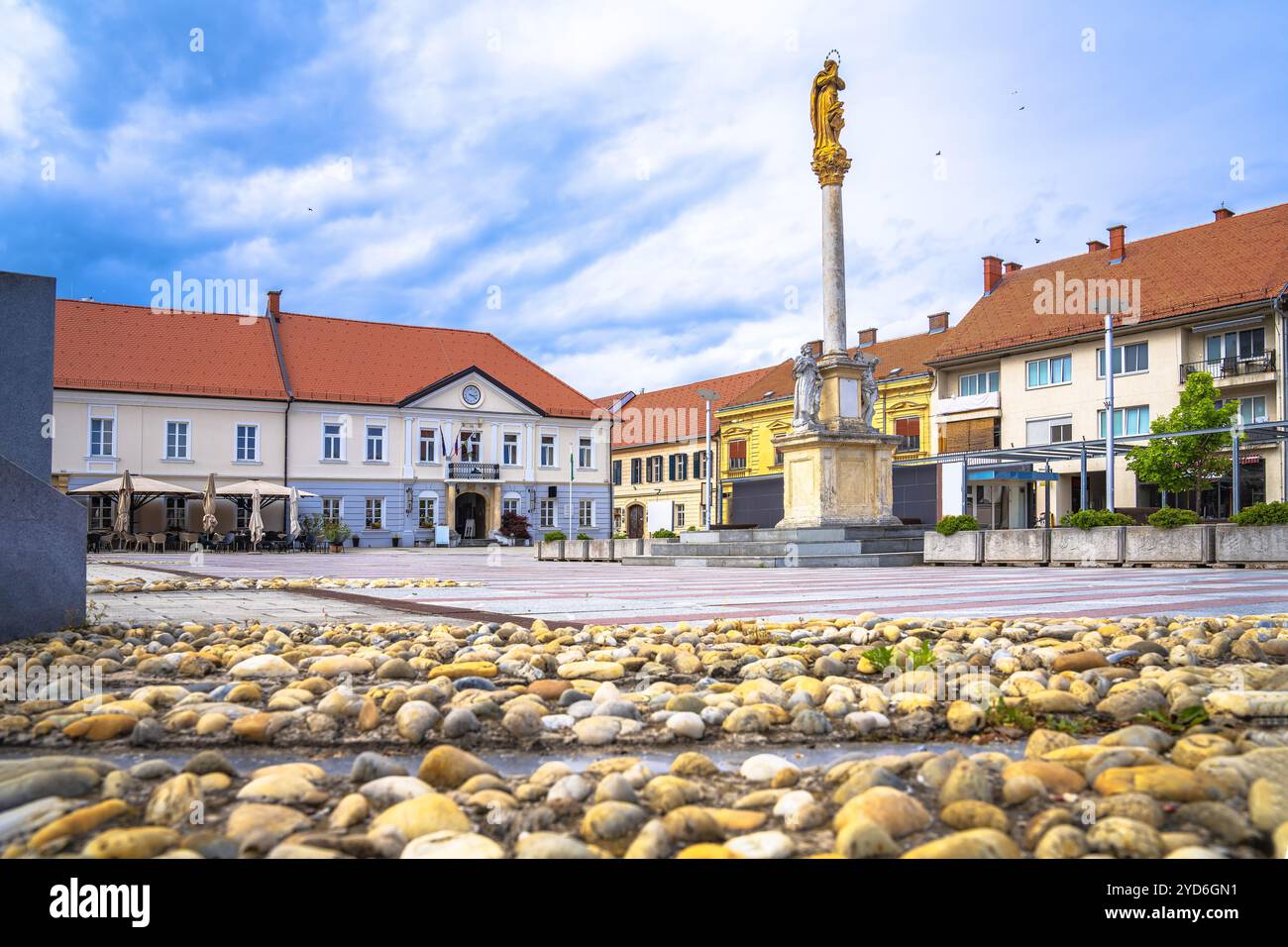 Vista sulla piazza centrale della città di Ljutomer Foto Stock