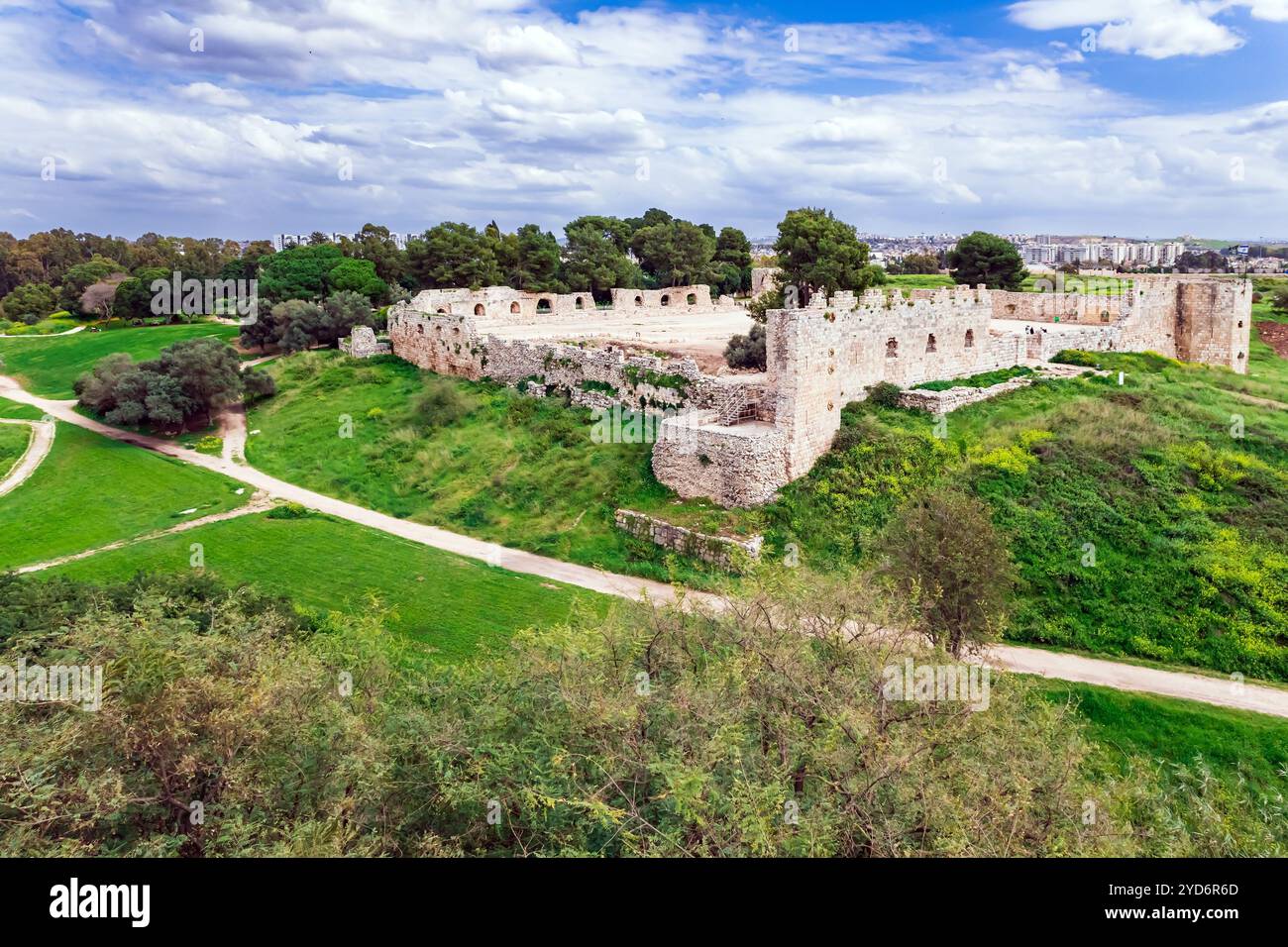 I resti della fortezza di Tel Afek Foto Stock