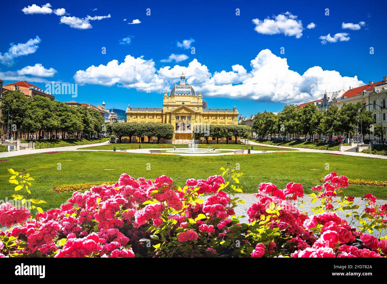 Piazza Re Tomislav con vista su Zagabria Foto Stock