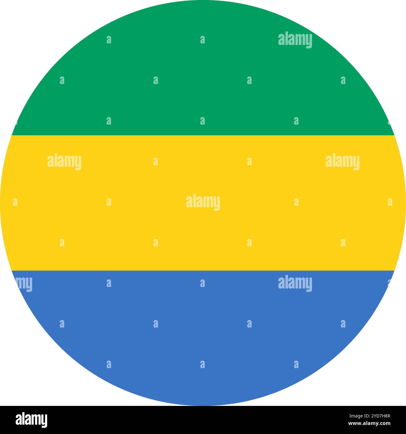Gabon Circle Flag, Circle Flag of Gabon, Vector Images Illustrazione Vettoriale