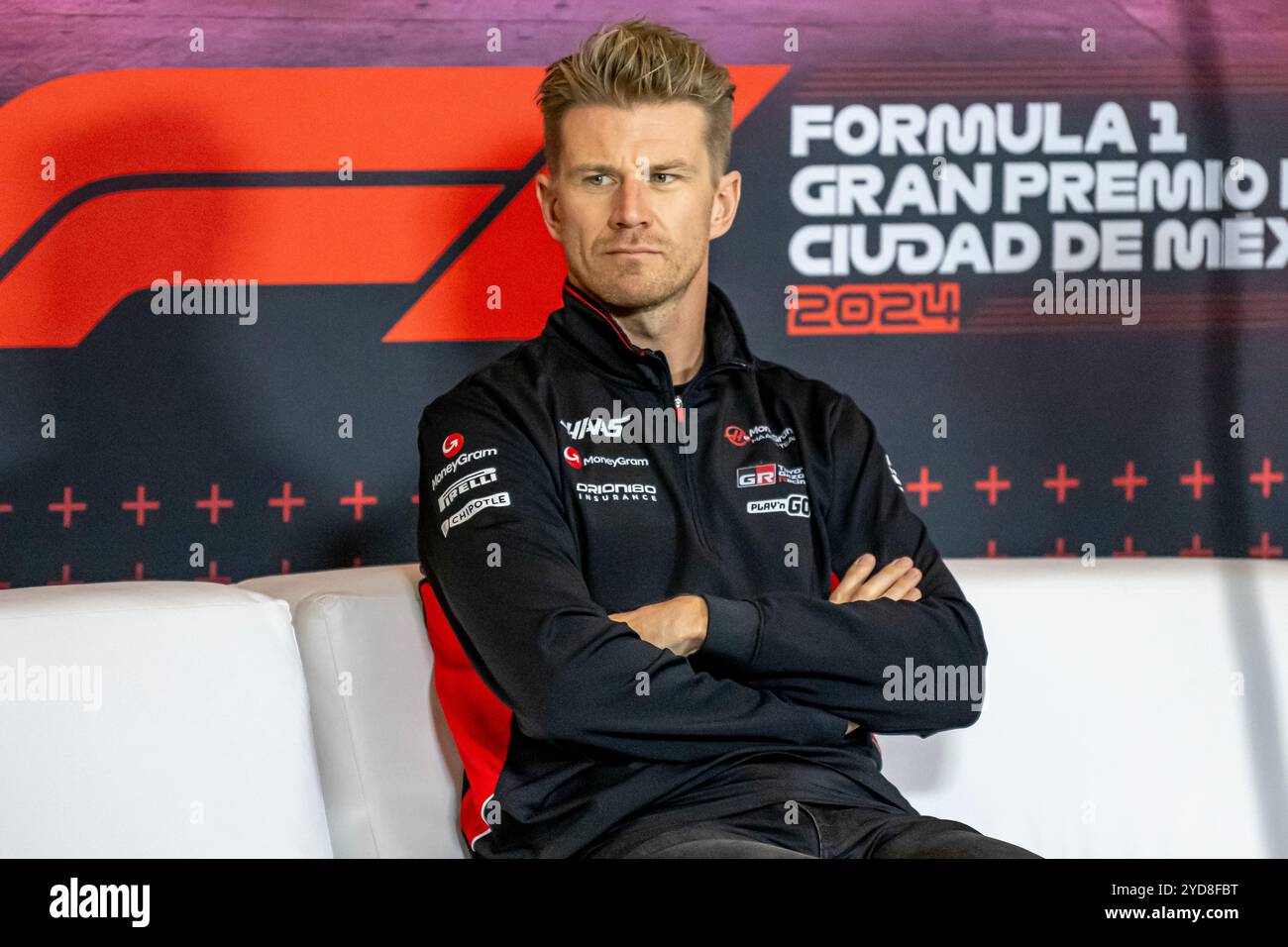 Città del Messico, Messico, 24 ottobre 2024, Nico Hulkenberg, dalla Germania gareggia per Haas F1. Il Gran Premio di città del Messico 2024 The Build Up, che si svolge a città del Messico, Messico. Crediti: Michael Potts/Alamy Live News Foto Stock