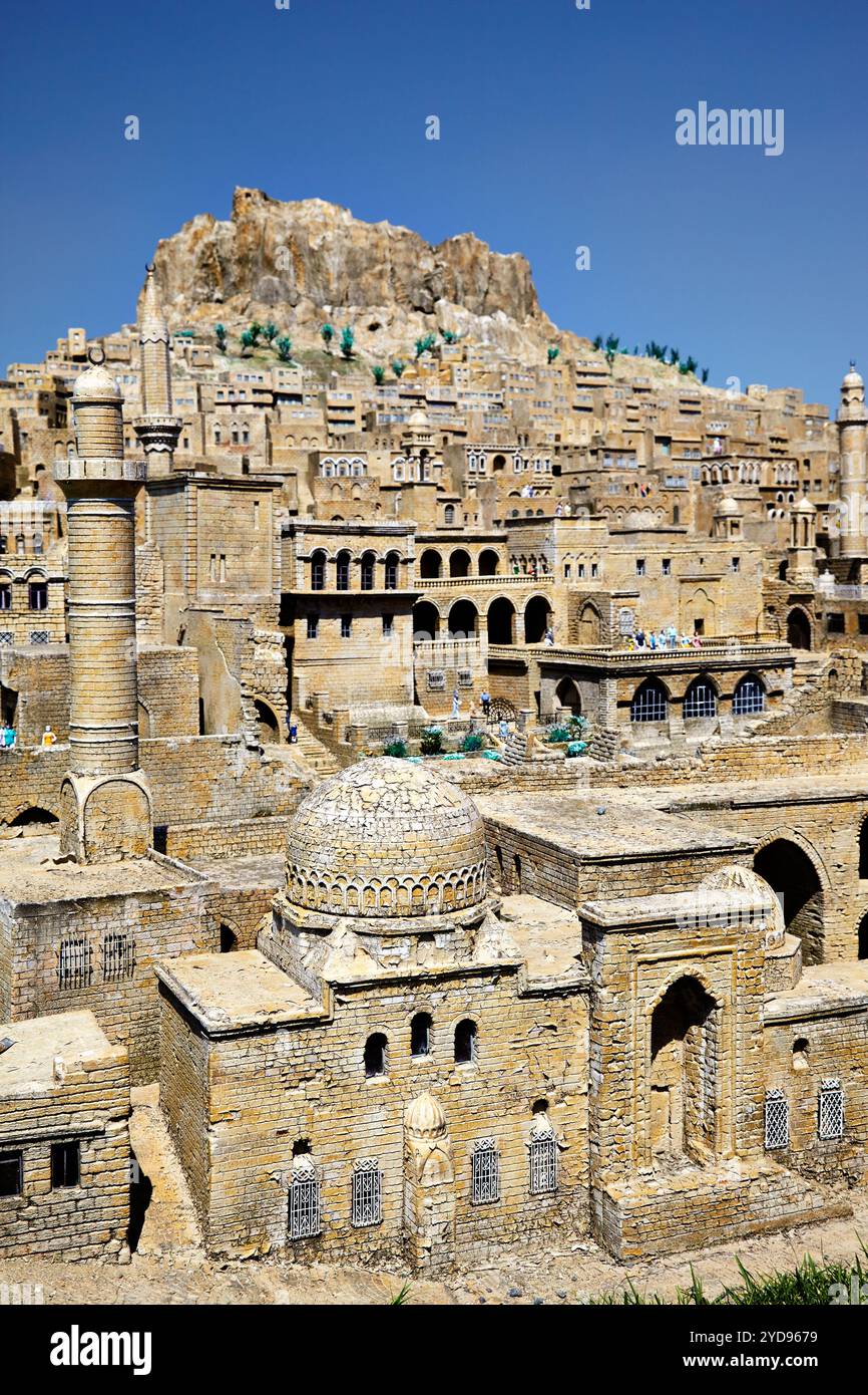 Miniaturk, Istanbul, Una copia in scala della città di Mardin, Turchia Foto Stock