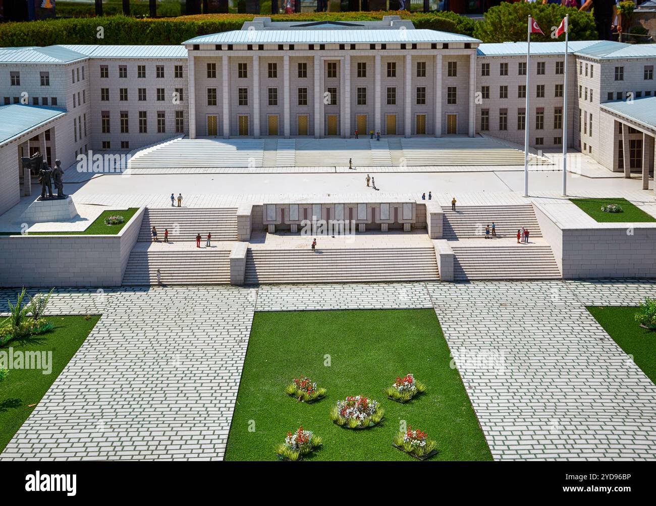 Miniaturk, Istanbul, la copia in scala della grande Assemblea Nazionale della Turchia ad Ankara. Foto Stock