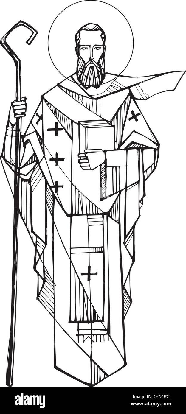 Illustrazione vettoriale o disegno di San Basilio Illustrazione Vettoriale