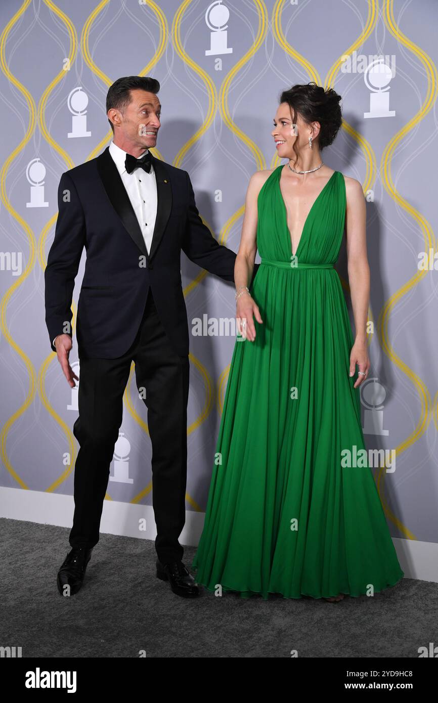Hugh Jackman e Sutton Foster partecipano al 75° Tony Awards - arrivi il 12 giugno 2022 al radio City Music Hall di New York. Foto Stock