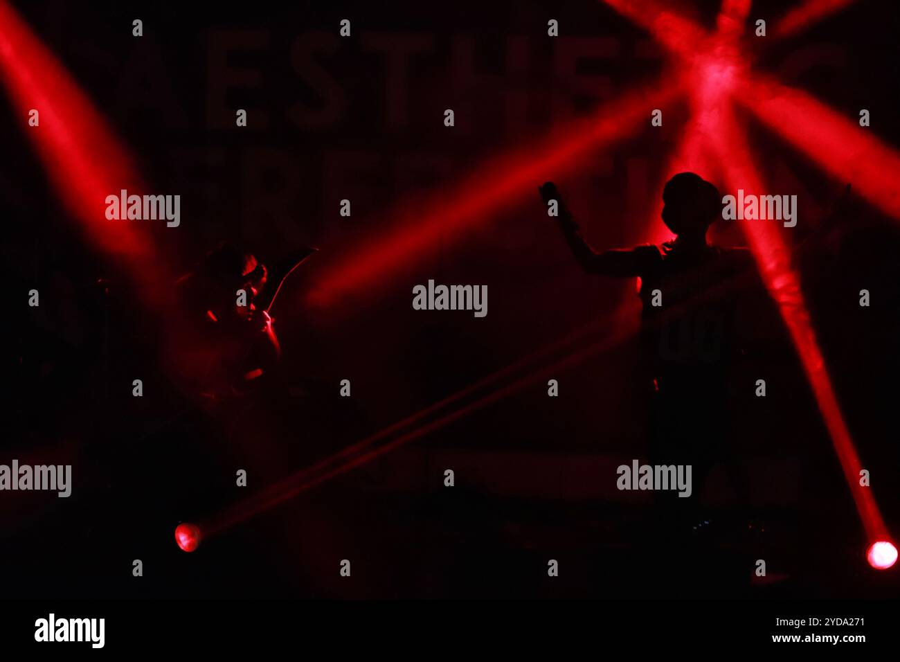 24 ottobre 2024, città del Messico, Ciudad de Mexico, Messico: I membri della band electro Goth Pop americana-austriaca Aesthetic Perfection si esibiscono sul palco come parte del Fall Goth Tour 2024 al San Rafael Forum. Il 24 ottobre 2024 a città del Messico, Messico. (Credit Image: © Carlos Santiago/eyepix via ZUMA Press Wire) SOLO PER USO EDITORIALE! Non per USO commerciale! Foto Stock