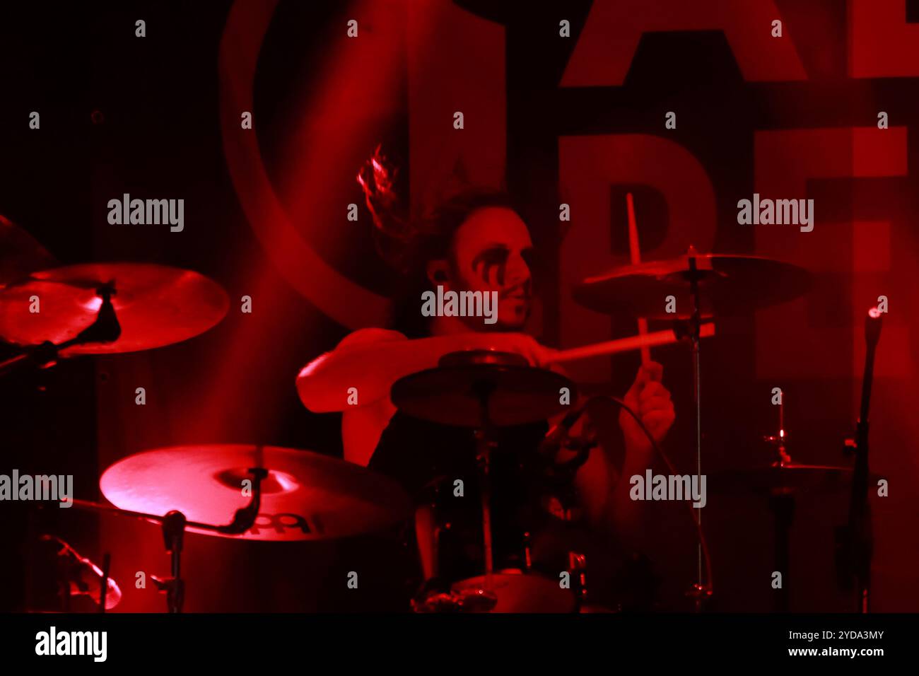 24 ottobre 2024, città del Messico, Ciudad de Mexico, Messico: Un membro della band electro Goth Pop americana-austriaca Aesthetic Perfection si esibisce sul palco come parte del Fall Goth Tour 2024 al San Rafael Forum. Il 24 ottobre 2024 a città del Messico, Messico. (Credit Image: © Carlos Santiago/eyepix via ZUMA Press Wire) SOLO PER USO EDITORIALE! Non per USO commerciale! Foto Stock