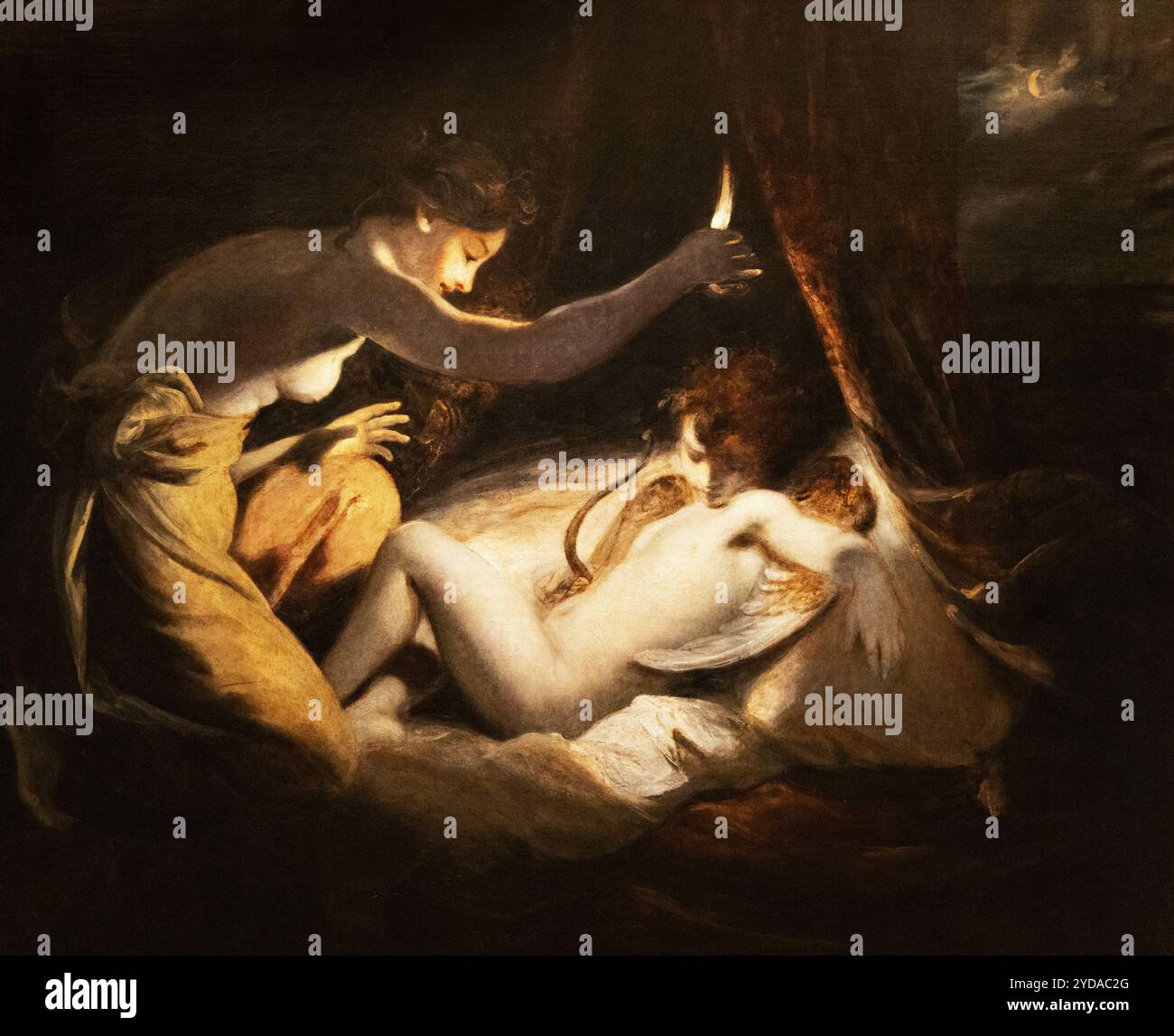 Sir Joshua Reynolds dipinge, Cupido e Psiche, 1789. Pittura ad olio su tela, un dipinto mitologico del XVIII secolo. Dipinti e arte inglesi degli anni '1700 Foto Stock