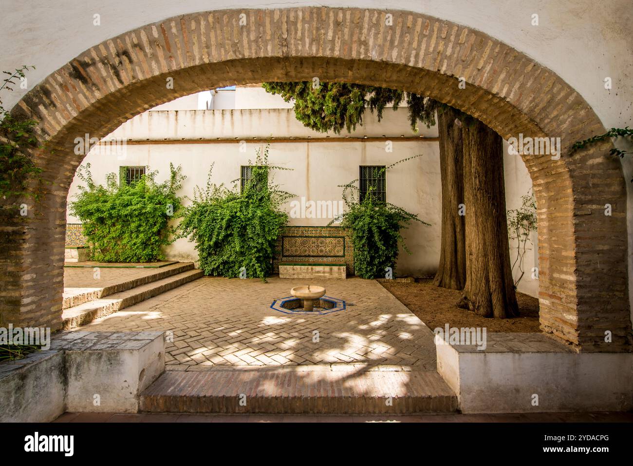 Il Real Alcazar (Palazzo reale) del X secolo, sito patrimonio dell'umanità dell'UNESCO, Siviglia, Andalusia, Spagna. Foto Stock