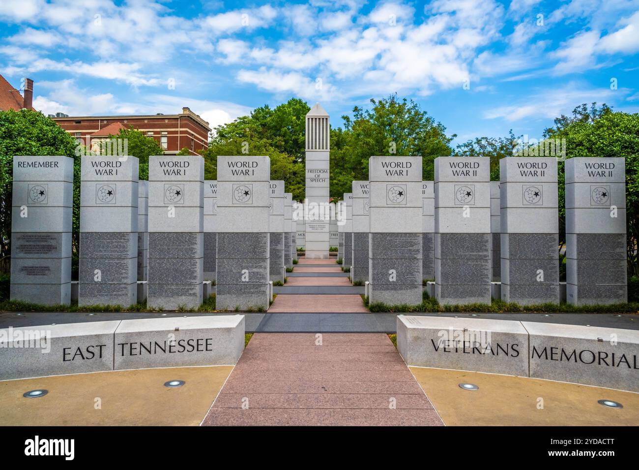 Un monumento in ricordo degli eroi di Knoxville, Tennessee Foto Stock